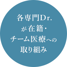 各専門Dr.が在籍・チーム医療への取り組み